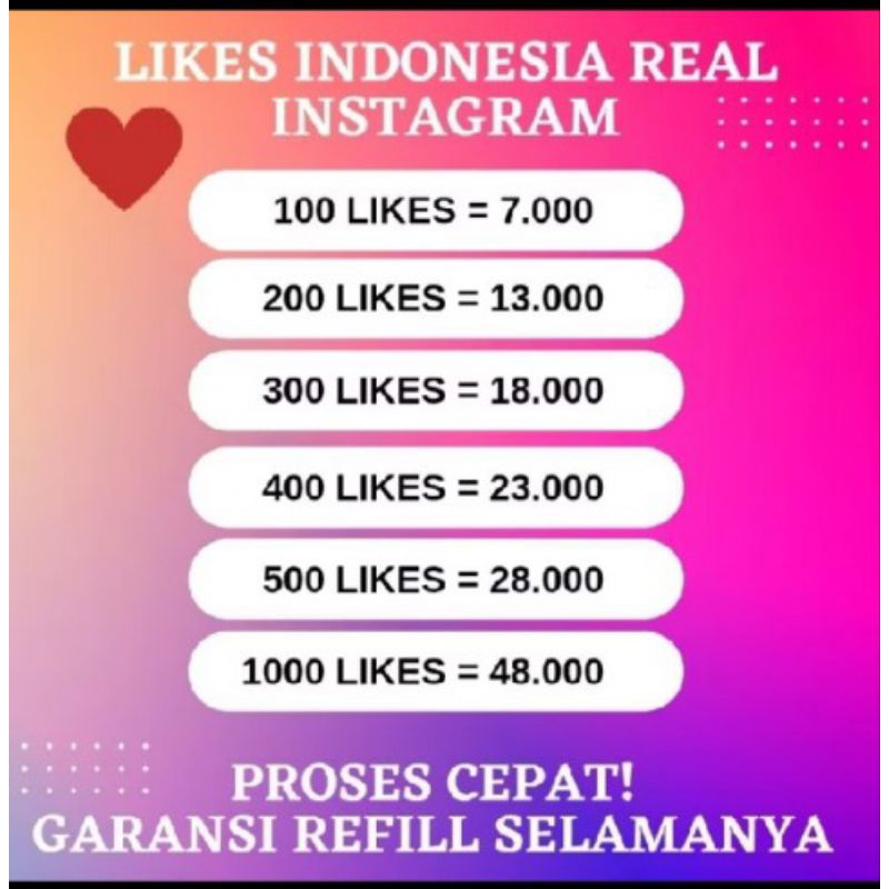 Likes Instagram real Indonesia garansi permanen