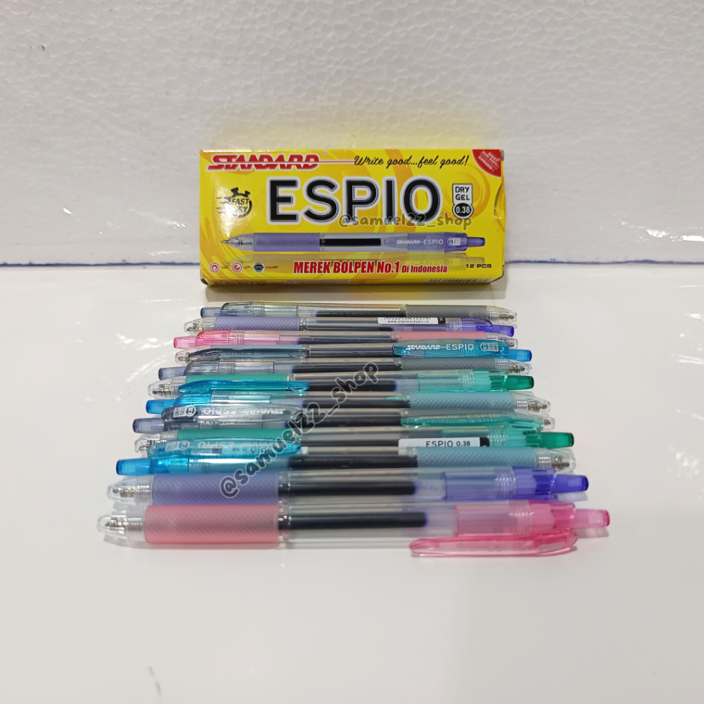 

Pulpen STANDARD ESPIO Retractable Gel 0.38 mm 0.38mm Isi 12