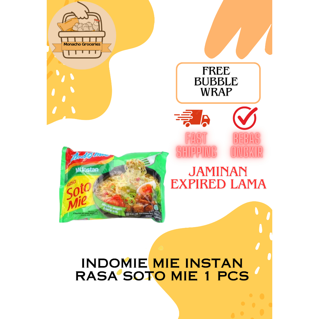 

INDOMIE MIE INSTAN RASA SOTO MIE 1 PCS