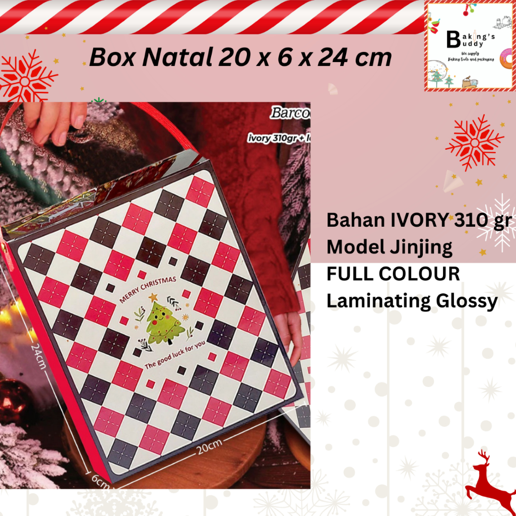 

Box Kotak Dus Natal Cookies dan Kue 20x6x24 cm