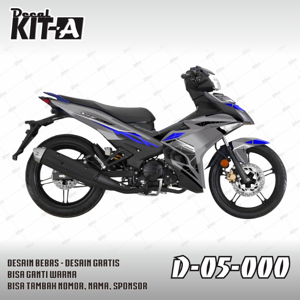 Decal Stiker Mx King 150 Stiker mx king ABU LIST HITAM BIRU Striping Sticker Mx King