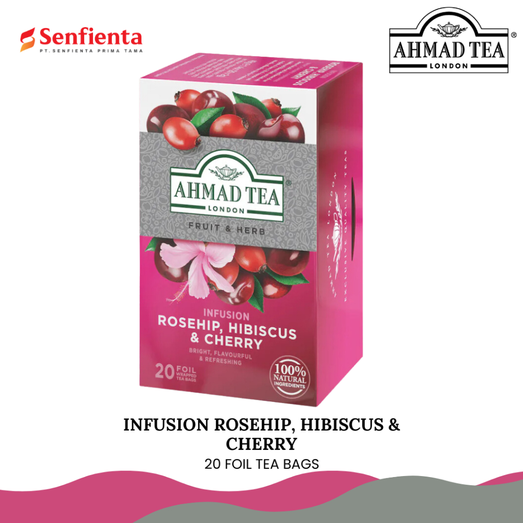 

Ahmad Tea Rosehip, Hibiscus & Cherry Infusion 20's - 40 gr