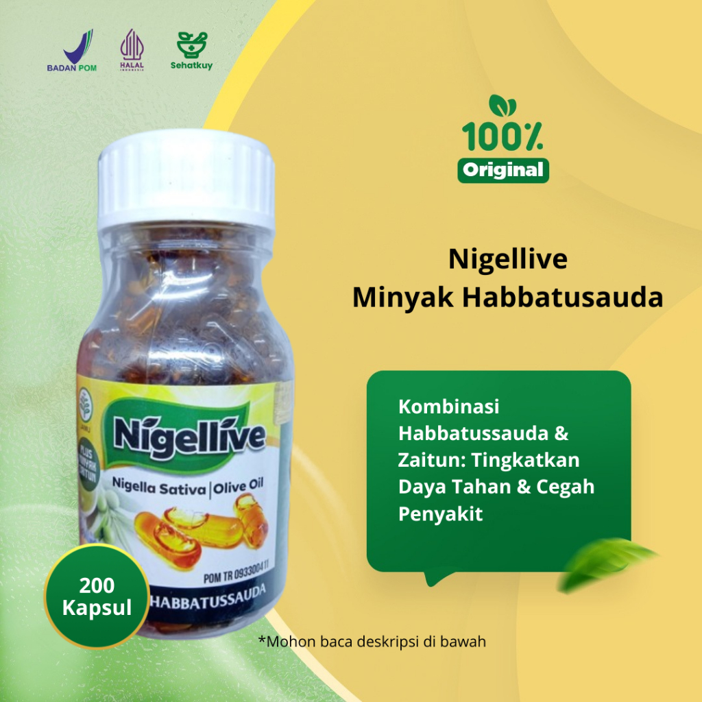 Nigellive Minyak Habbatussauda Plus Zaitun Nigella Sativa Oil
