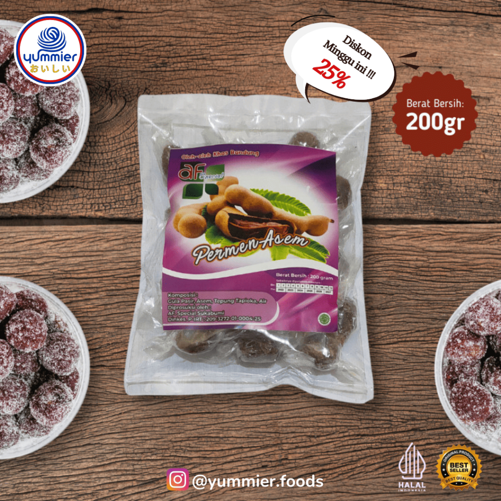 

Permen Gula Asem Tamarind Candy Berkhasiat AF 200 Gram