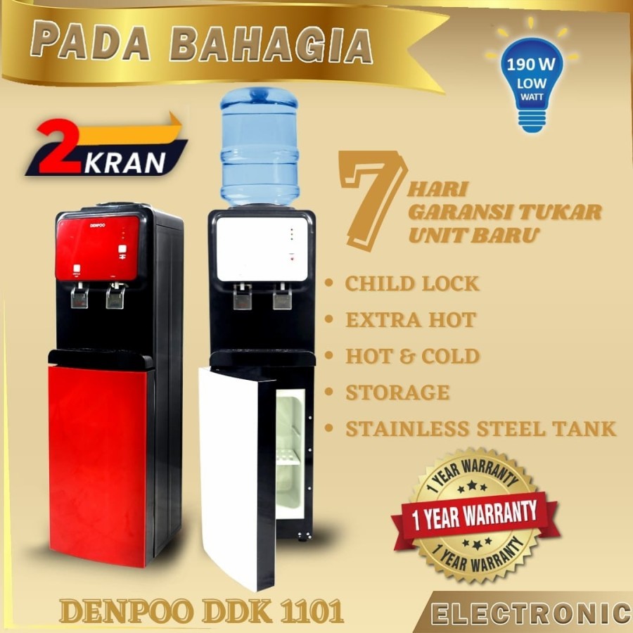 New Dispenser Galon Atas Low Watt Denpoo DDK 1101