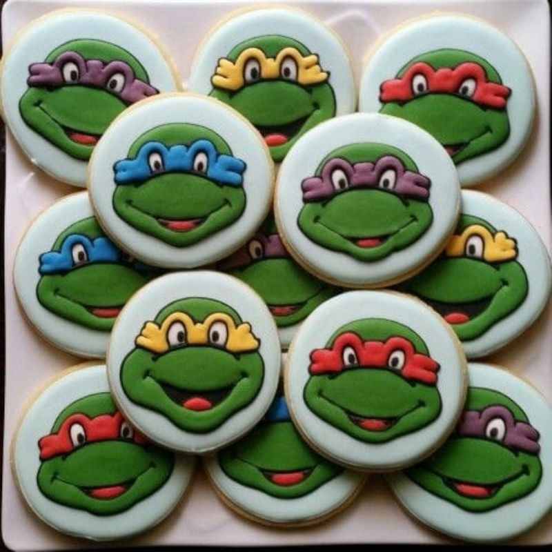 

IHANALICIOUS Butter Cookies tema Teenage Mutant Ninja Kura - kura Turtles (kukis hias karakter)