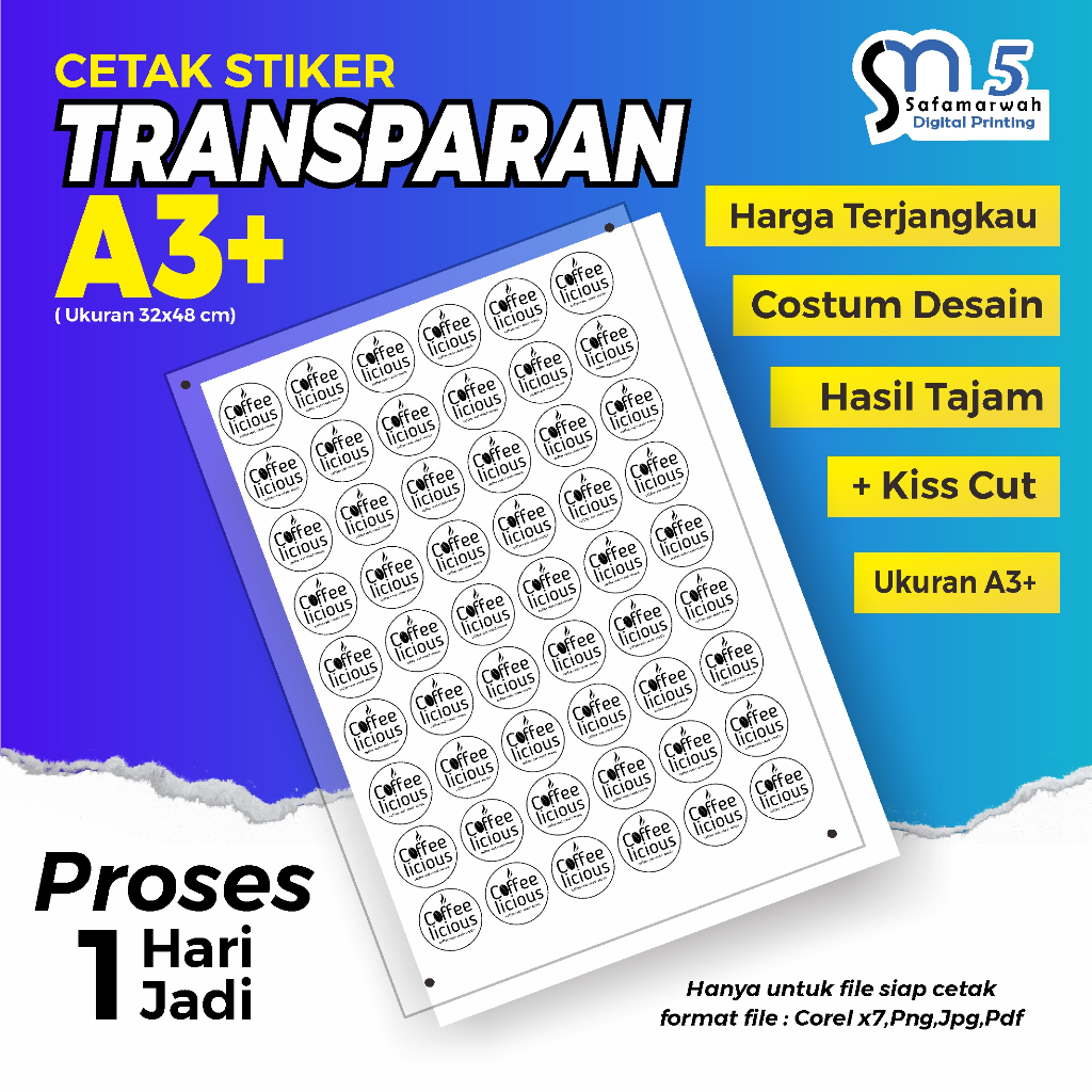 

Stiker Transparan A3+