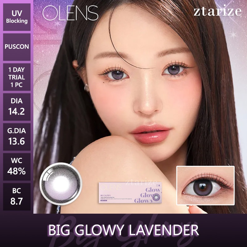 ztarize - Ready Stock - Trial OLENS 🇰🇷 Big Glowy Lavender 1 Day Daily Soft Contact Lens 1 Pc - OLENS
