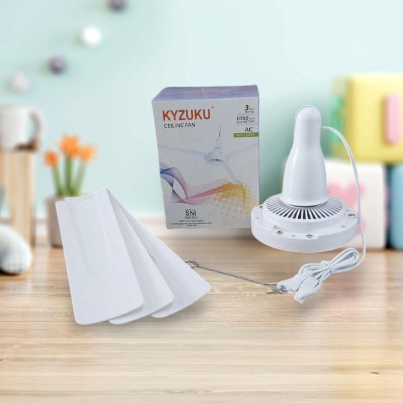 Kipas Angin Gantung / Plafon KYZUKU 48 inch 45W & 50W | Ceiling Fan 3 Baling Plastik