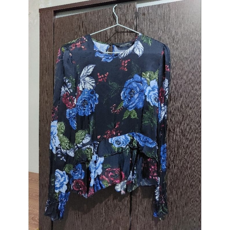 ZARA atasan motif bunga preloved