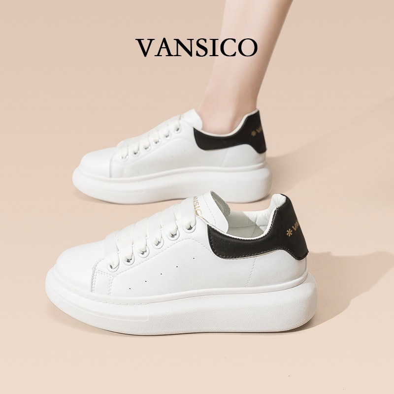 VANSICO Sepatu Sneakers Putih Olahraga Wanita Original 100% Premium Tali Casual Terbaru  Sport Shoes
