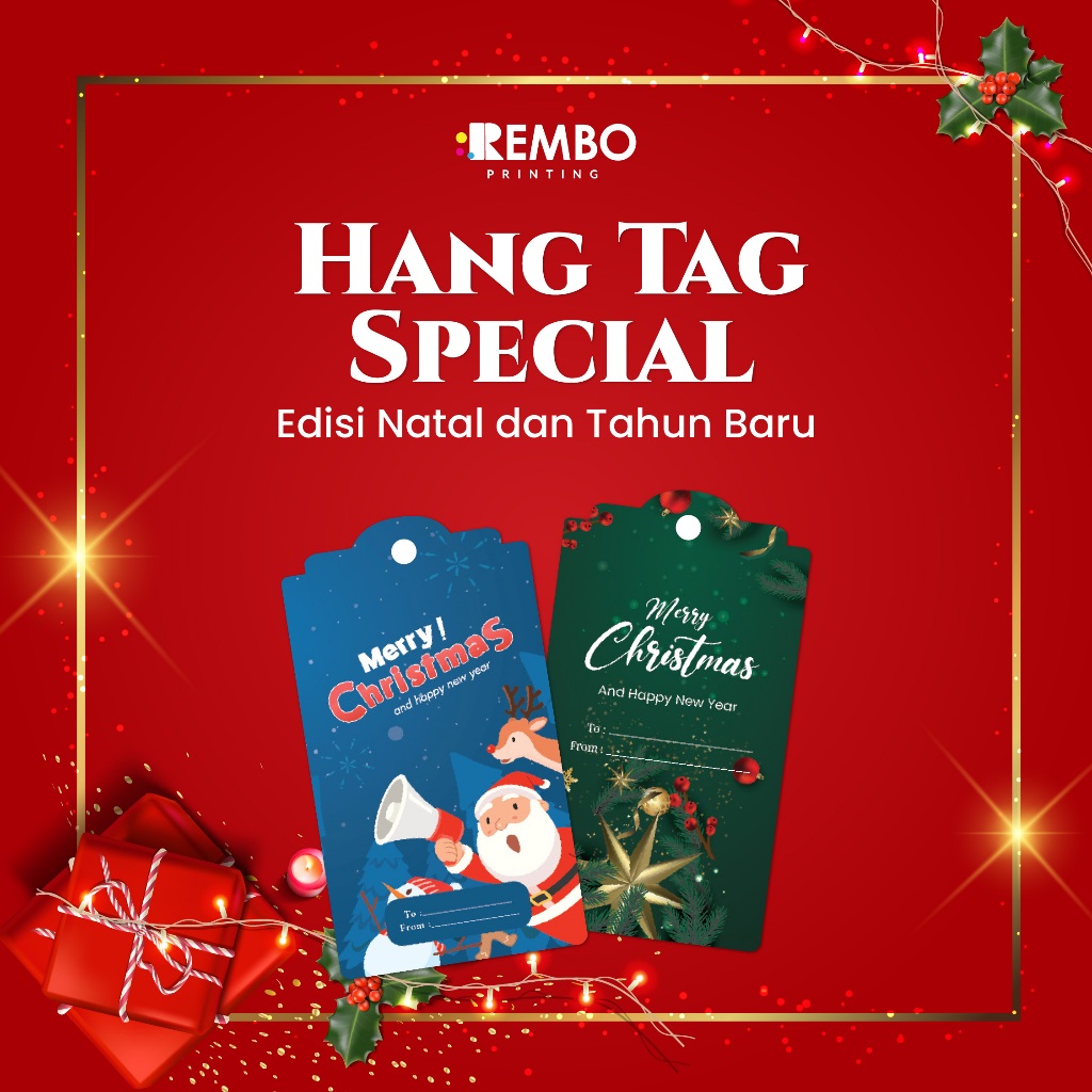 

Hang Tag Spesial 2/Thank You/Kartu Ucapan/Greetings Card Edisi Natal Tahun Baru/Christmas/New Year Custom Cetak Print Murah