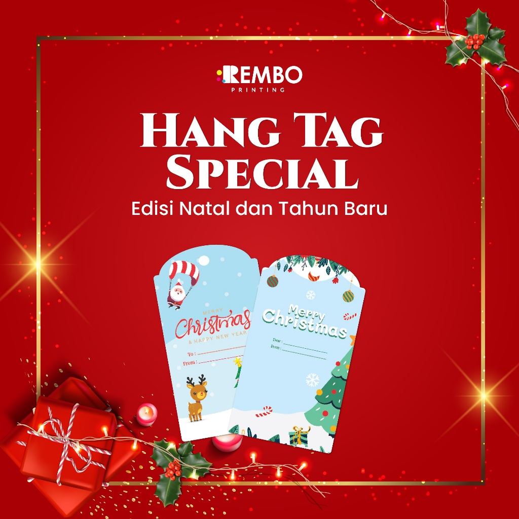 

Hang Tag Spesial 6/Thank You/Kartu Ucapan/Greetings Card Edisi Natal Tahun Baru/Christmas/New Year Custom Cetak Print Murah