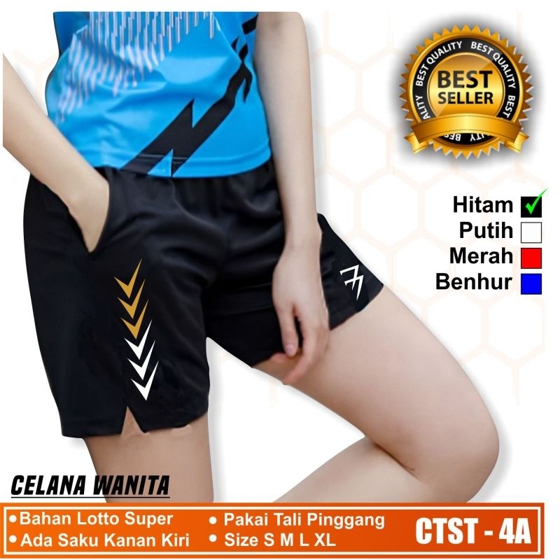 Celana pendek voli cewek celana olahraga perempuan short pants hitam polos logo sport celana voli wa