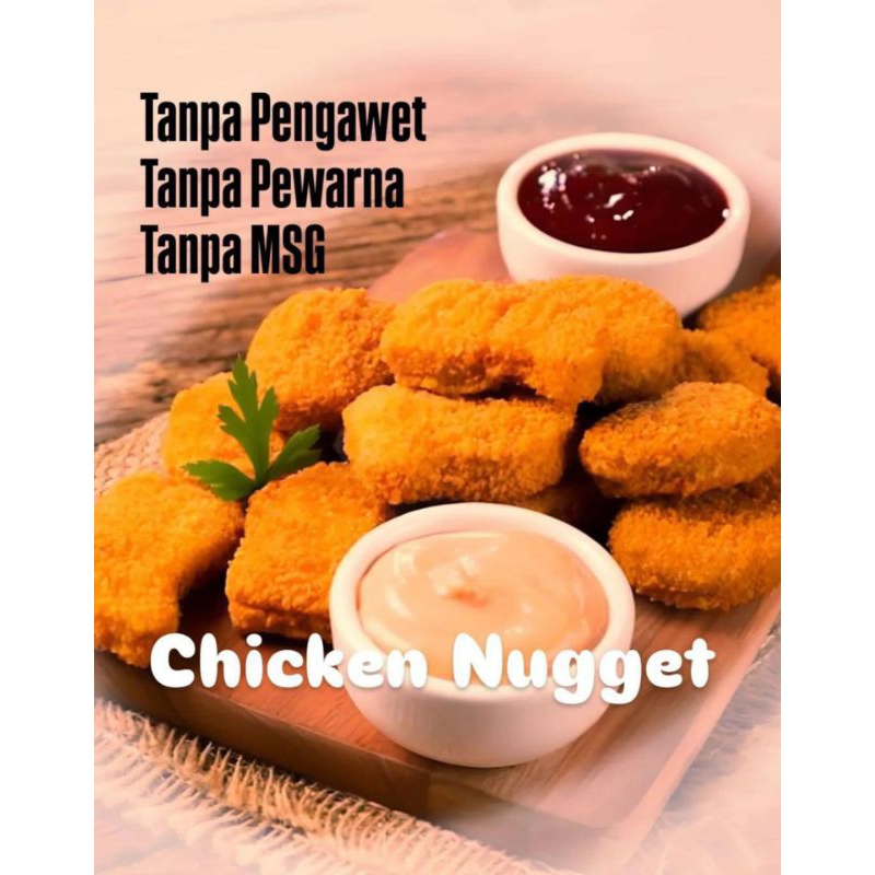 

CHICKEN NUGGET HOME MADE 250GR, TANPA PENGAWET, TANPA MSG, TANPA PEWARNA, AMAN UNTUK ANAK