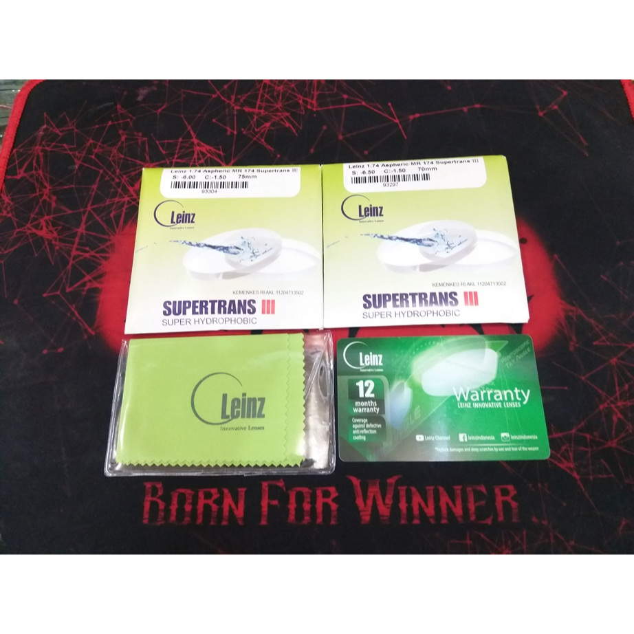 Lensa kacamata minus LEINZ ORIGINAL H-Index 1.74 blueray UV 420 anti radiasi sinar hp tv komputer le