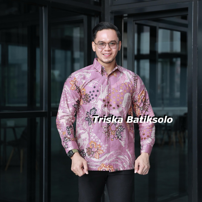 FUCHIA SEGORO KEMEJA BATIK SOLO BATIK ANAK MUDA HEM BATIK PREMIUM KATUN