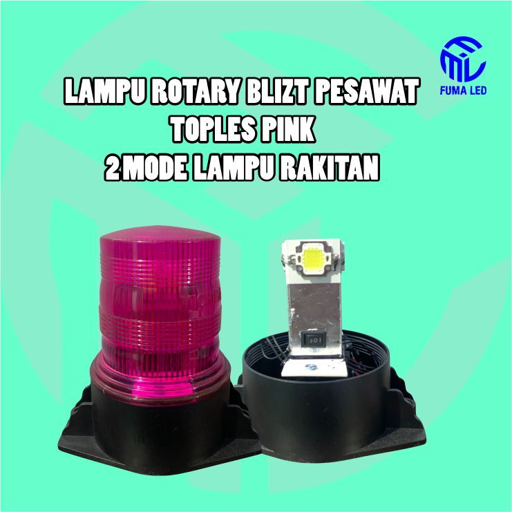 LAMPU ROTARY PINK BLITZ 1X KEDIP , BLITZ PESAWAT ,LAMPU PINK