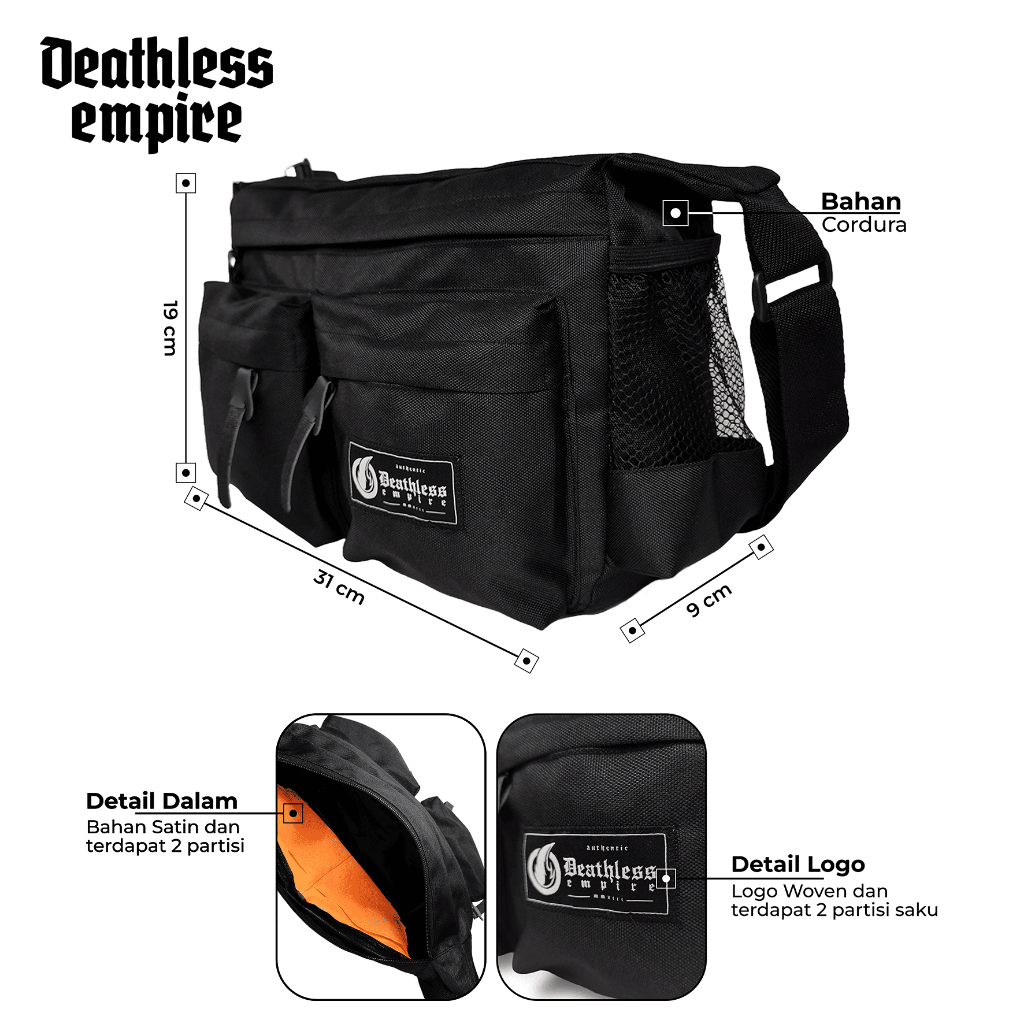 New // Deathless Slingbag Riculus Tas Slingbag Pria // 100% Original