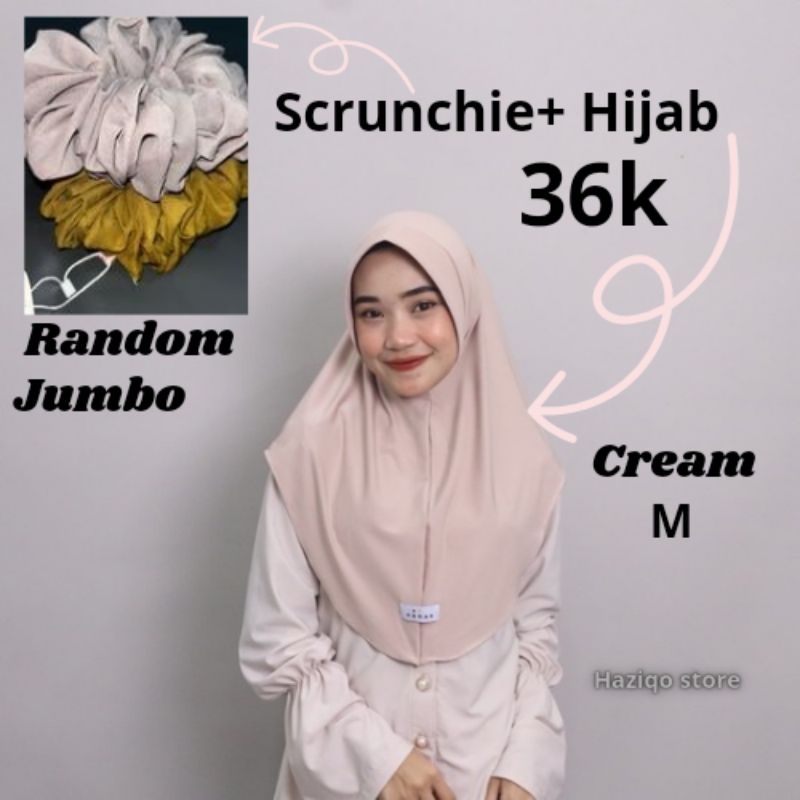 Kenan Dzevana Hijab Bergo Daily Hujan//SCRUNCIE Jumbo Random//Paket Murah