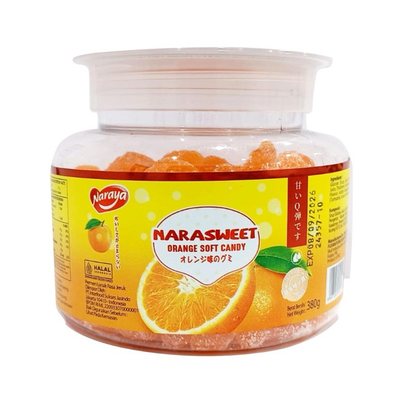 

bGF Naraya Narasweet Soft Candy 380g (Jar) Permen Lunak Rasa Jeruk Mangga Nanas Naraya Orange Candy