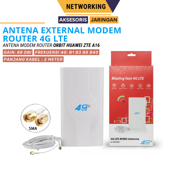 Antena Eksternal MIMO Sma 88dbi Antena Modem Orbit Outdoor Penguat Sinyal Wifi 4g All Operator
