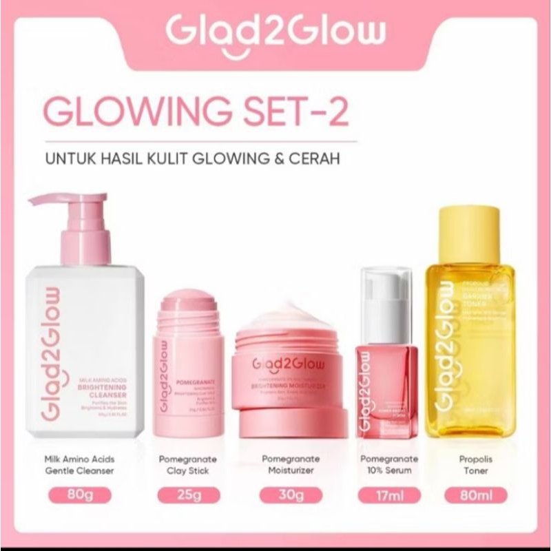 PAKET GLOWING SET GLAD2GLOW || 100% ORI