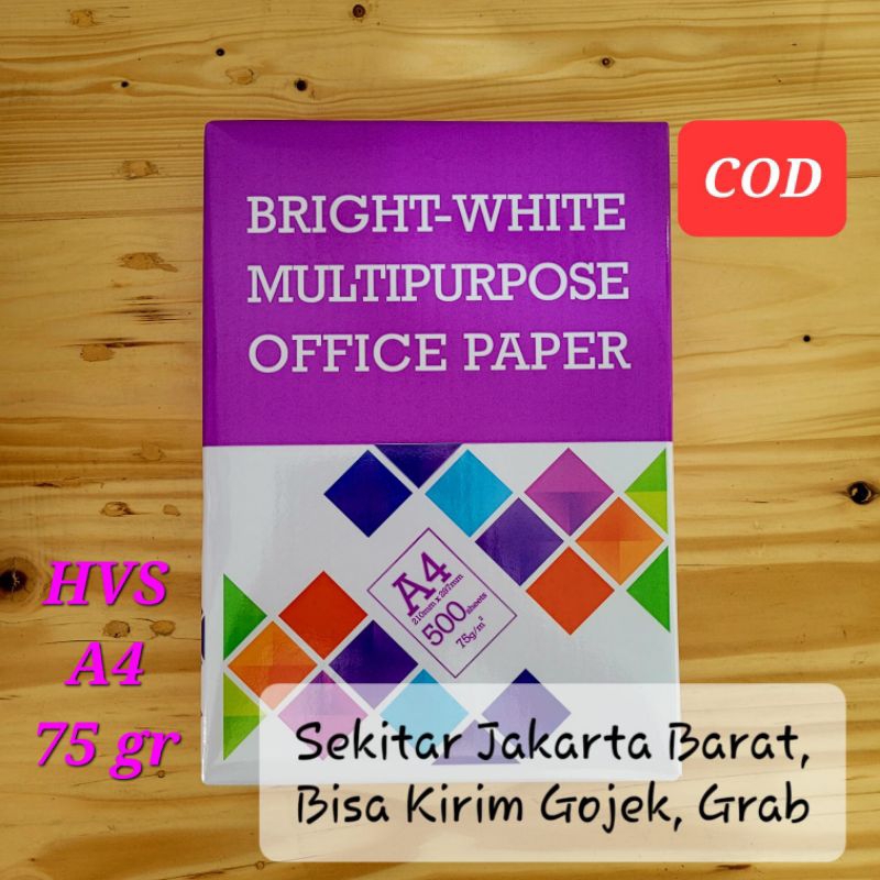 

Kertas A4 75 gr 1 Rim, 500 lembar BMO (Bright-White Multipurpose Office Paper)