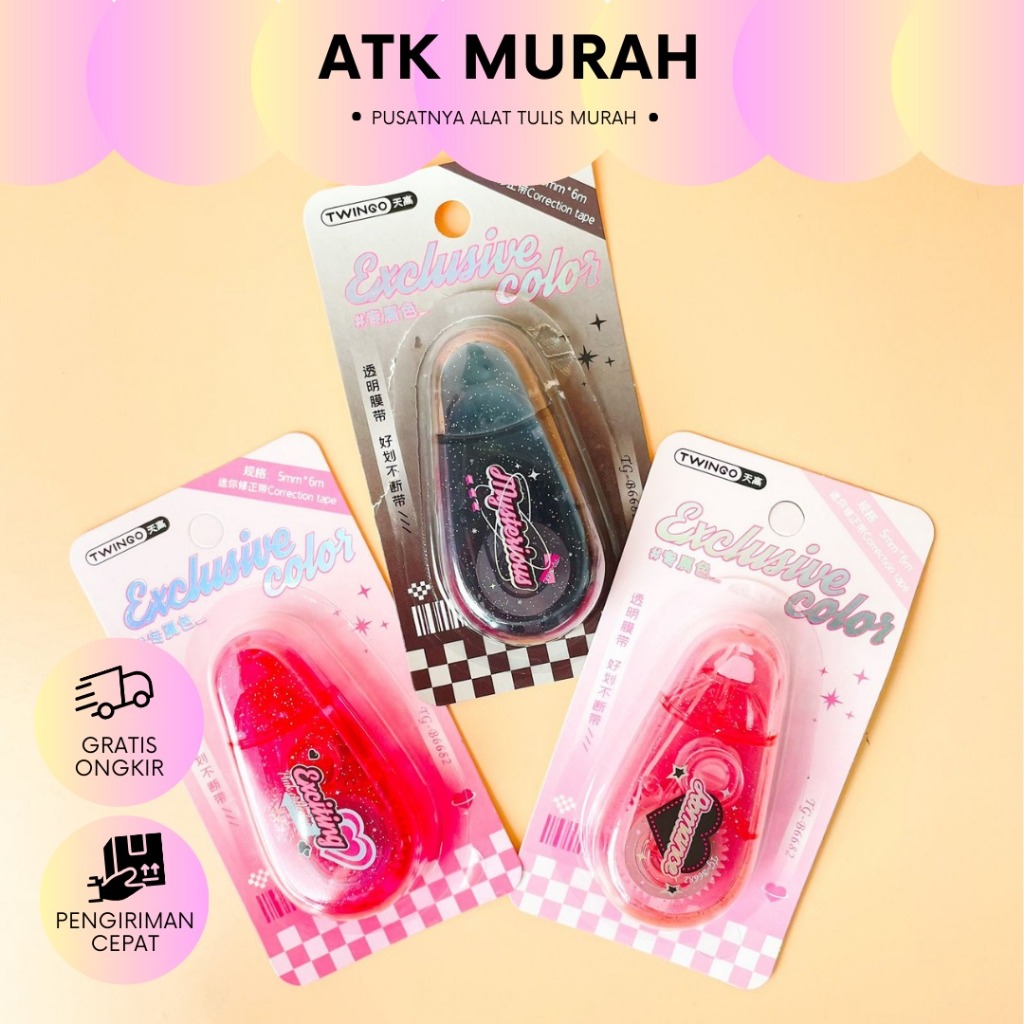 

TIPEX BARBIE BENTUK OVAL TG-B6682 TIPE X BARBIE CORRECTION TAPE ROLL BAGUS MURAH TERJANGKAU