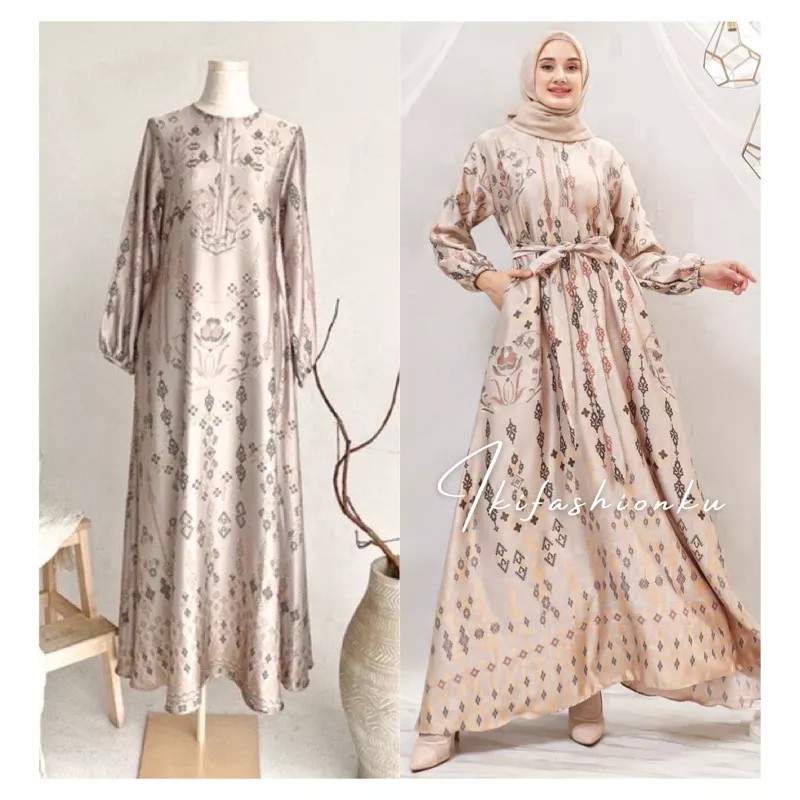 BAJU GAMIS WANITA TERBARU MUSLIM MODERN GAMIS SIMPLE ELEGAN KONDANGAN - Gamis Aurora