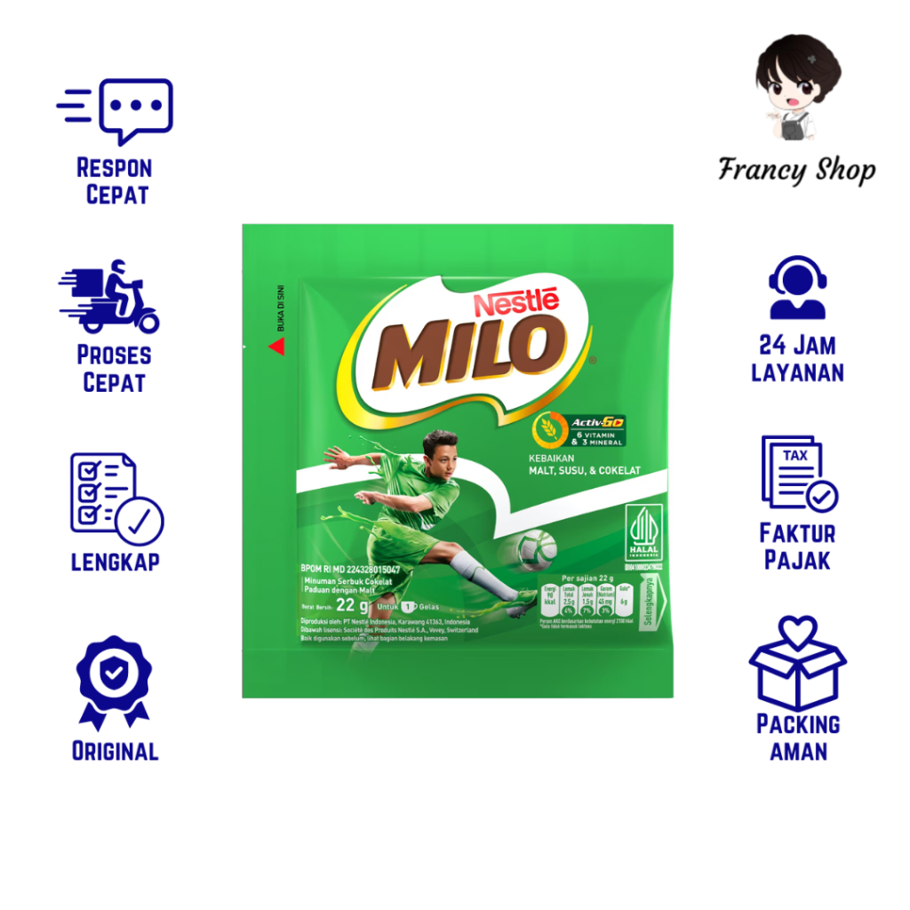 

Milo Active Go Minuman Coklat Instant Sachet 22 gr