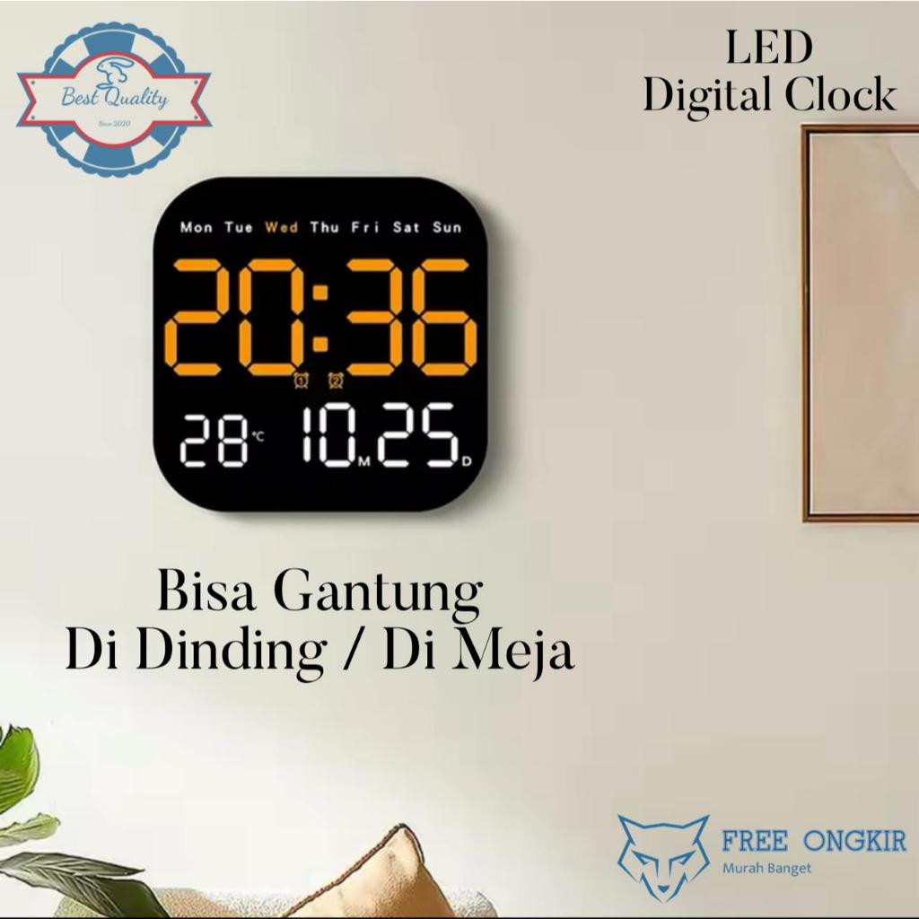 Jam Meja Dinding Digital Stop Watch Countdown Countup Led Weker / Digital Alarm Clock Suhu Temperatu