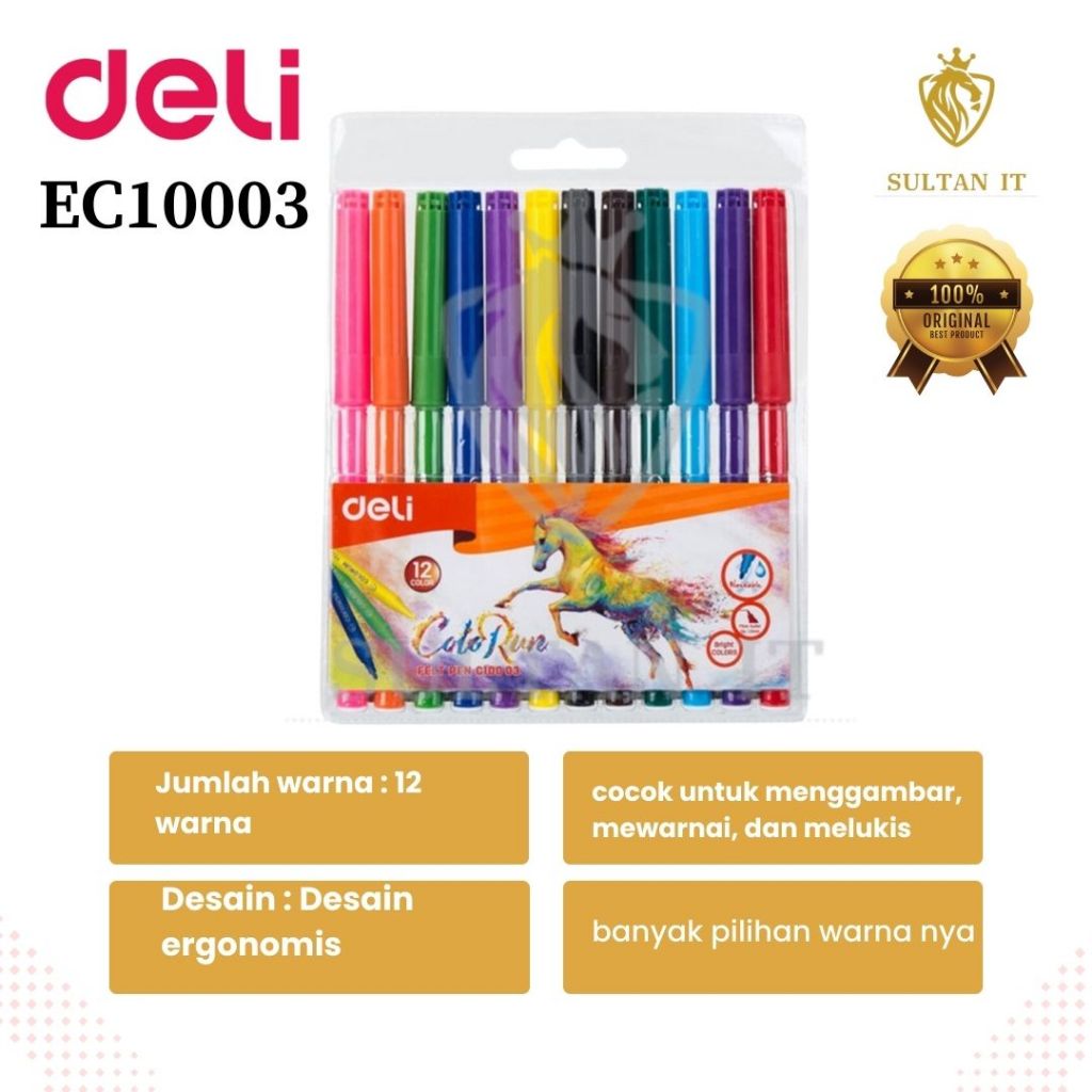 

Felt Pen Deli 12 Dan 18 Colors Original
