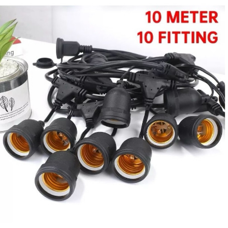 KABEL FITTING LAMPU CAFE 10METER 10FITTING PERMETER