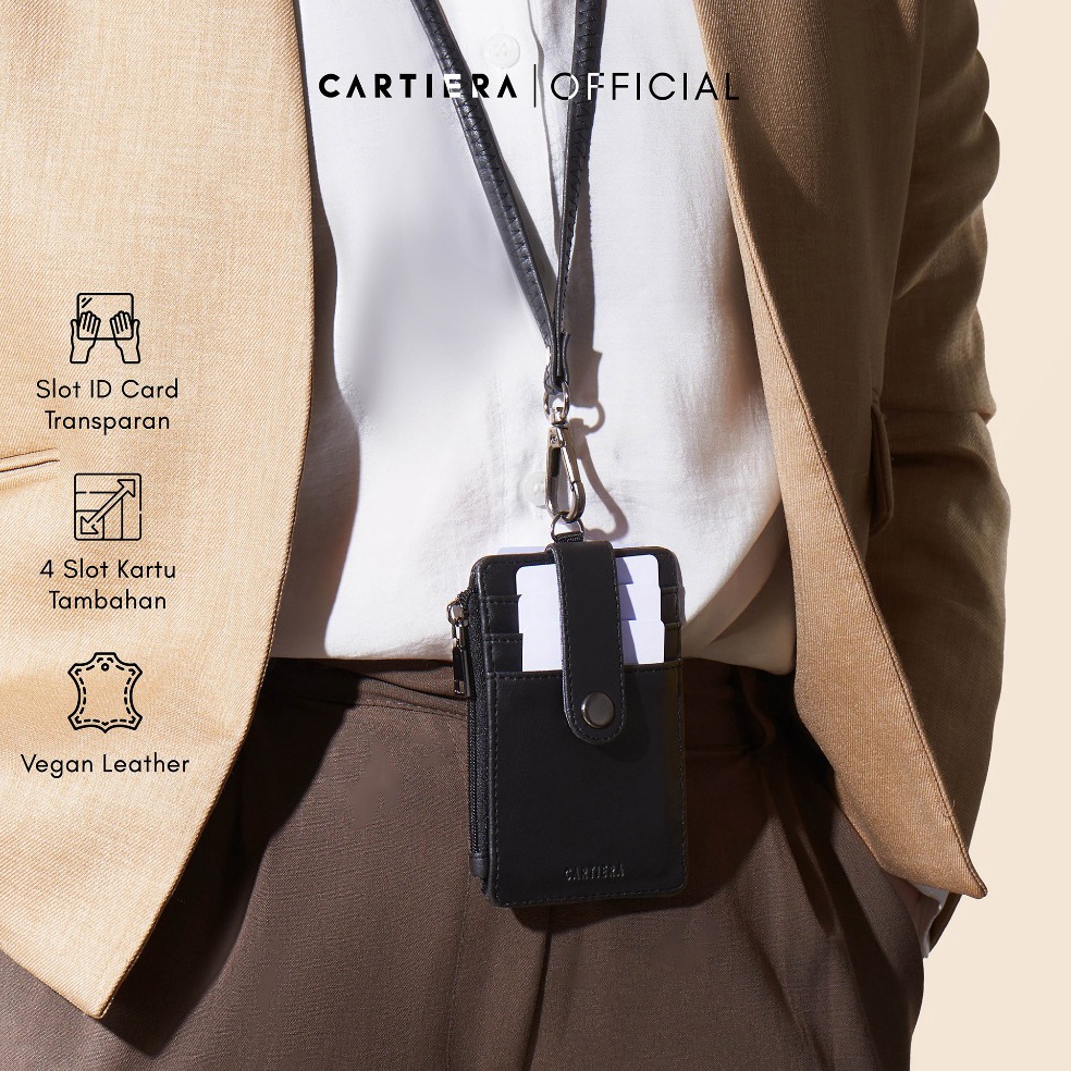 

KODE N88G Cartiera Vex Lanyard ID Card Name Tag Kalung Pria Wanita Kulit Praktis Premium