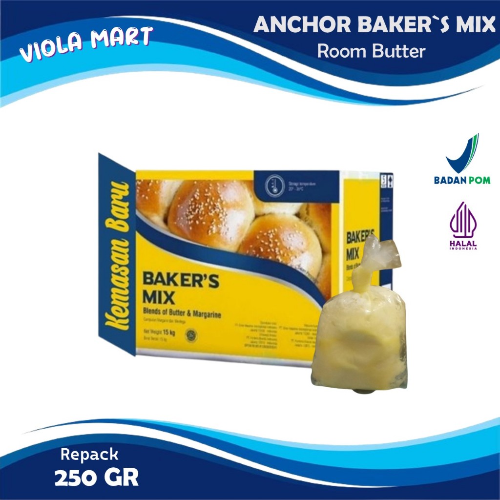 

ANCHOR BAKER`S MIX Butter Blends 250gr / Room Butter HALAL {Tersedia Harga Grosir}