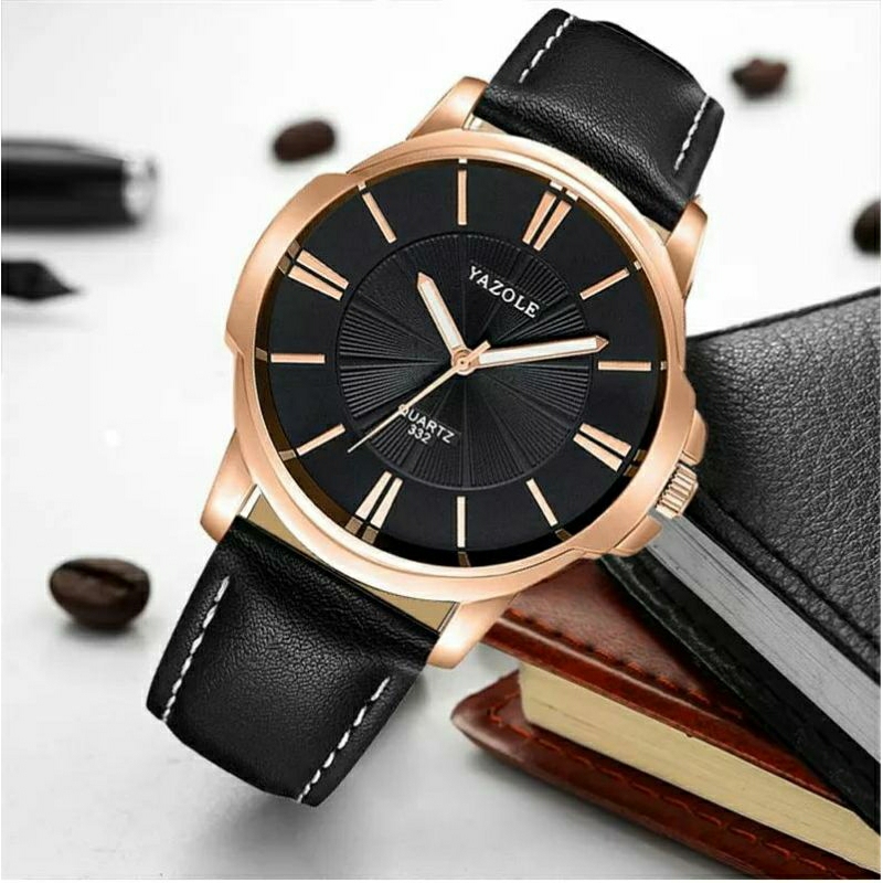 Jam Tangan Pria YAZOLE R 05 Waterresistant Original Luxury KULIT
