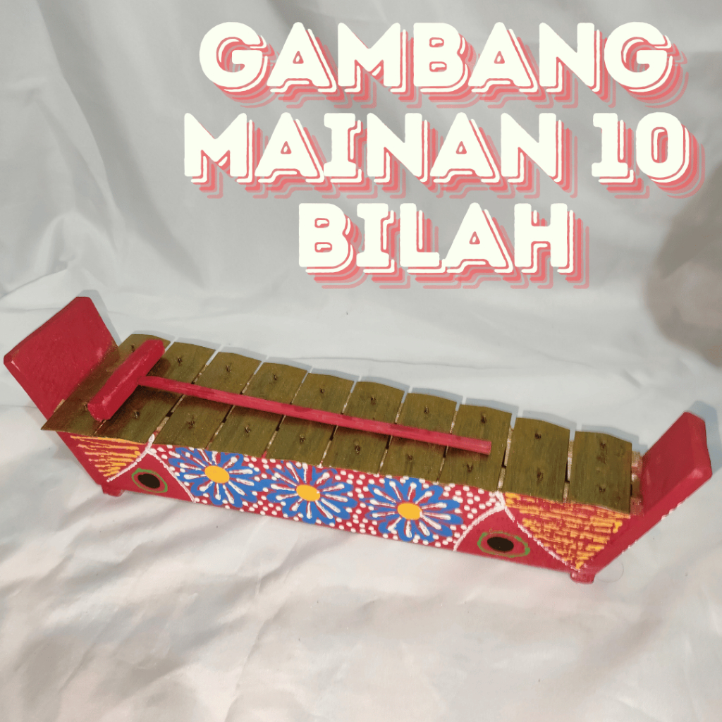 Alat Musik Tradisional Gambang Mainan Anak Ukuran Besar (10 Bilah) Free Alat Pemukul