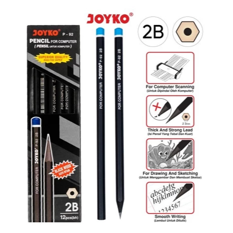 

Pensil 2B Joyko P-92 Hitam - Satuan