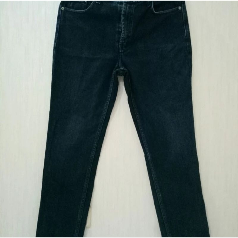 PRELOVED Celana panjang Jeans pria/cowok Hitam Denim