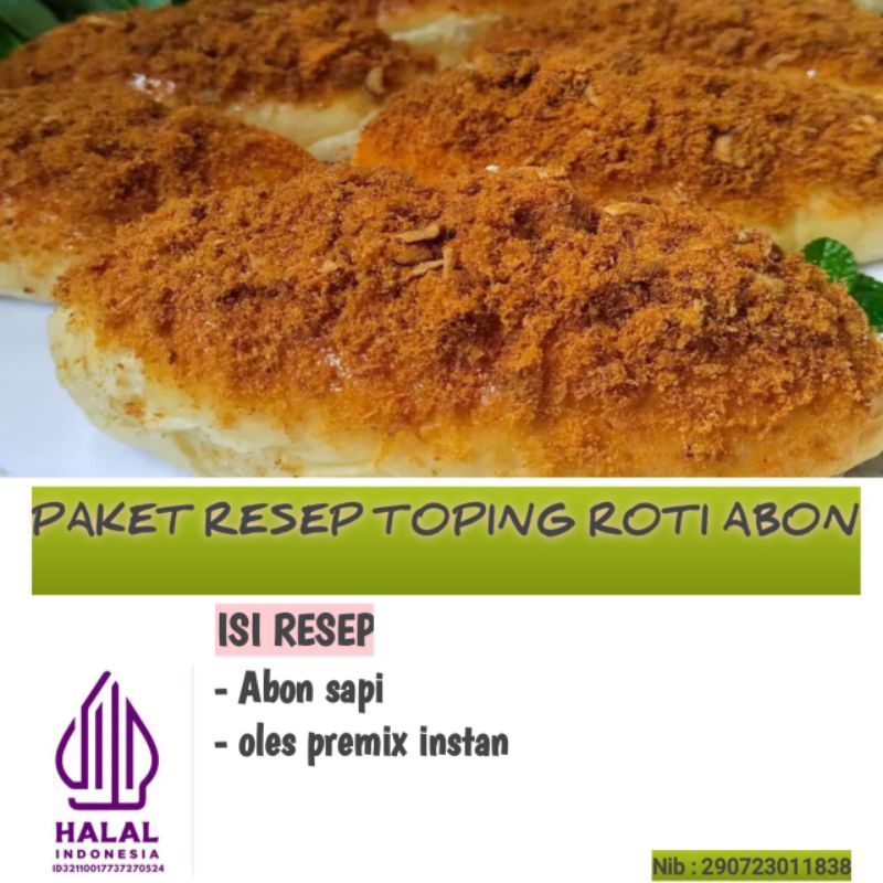 

Paket resep roti toping abon / Premix roti toping abon/ Tepung instan toping abon