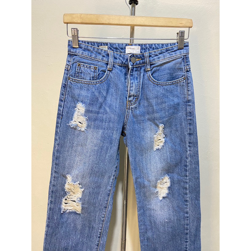 Hunt by RUNAWAY BANDITS denim jeans celana panjang ripped preloved