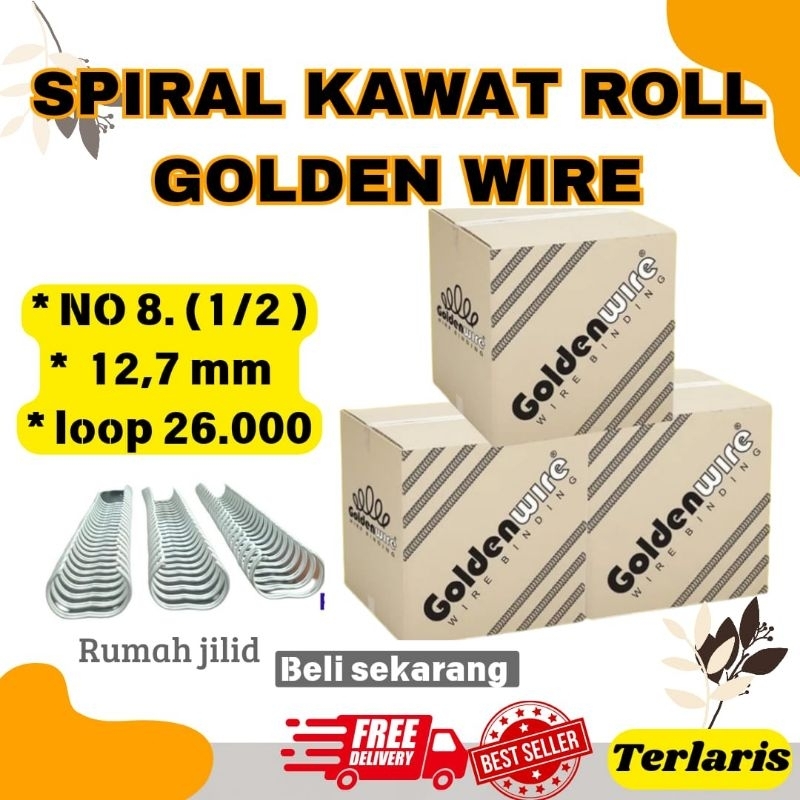 

SPIRAL KAWAT ROLL GOLDEN WIRE 1/2" SPIRAL POLL MURAH