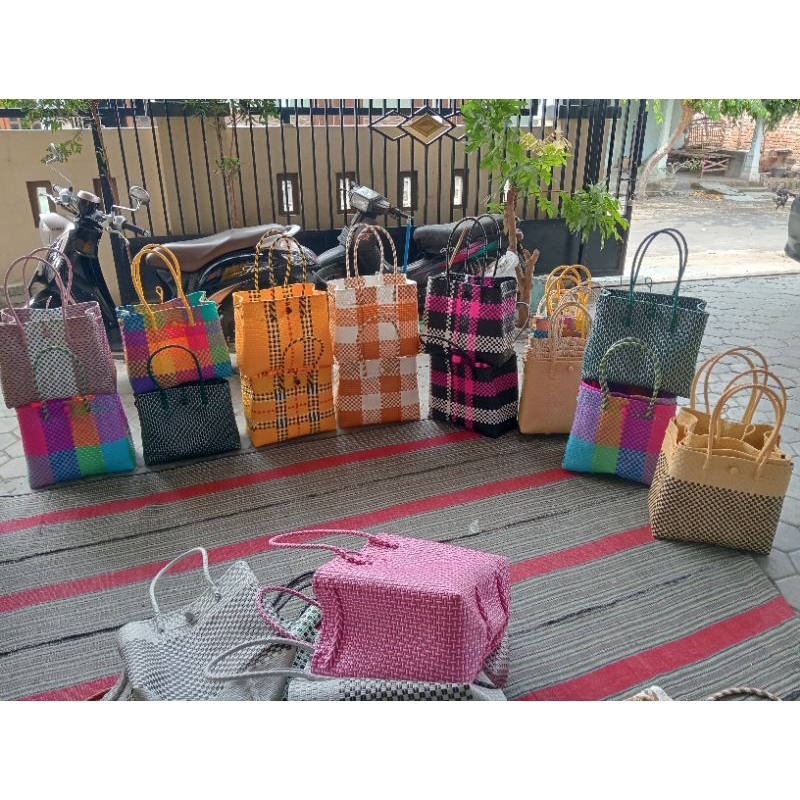 Tas belanja jumbo/ Tas jali premium jumbo/ Tas anyaman muat 25 kg