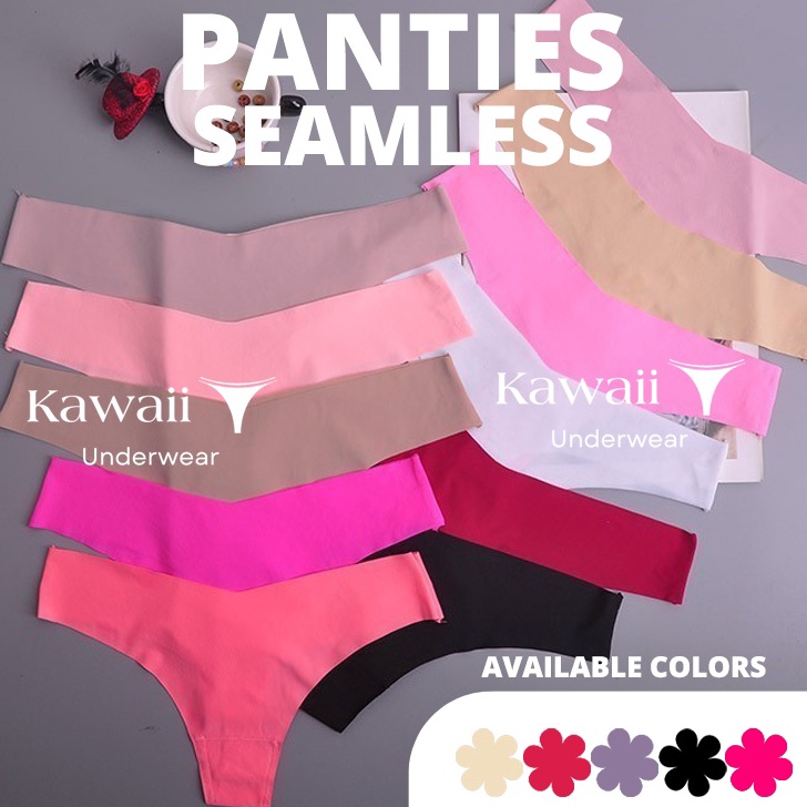 KAWAII  Celana Dalam Wanita Thong Seamless Nylon