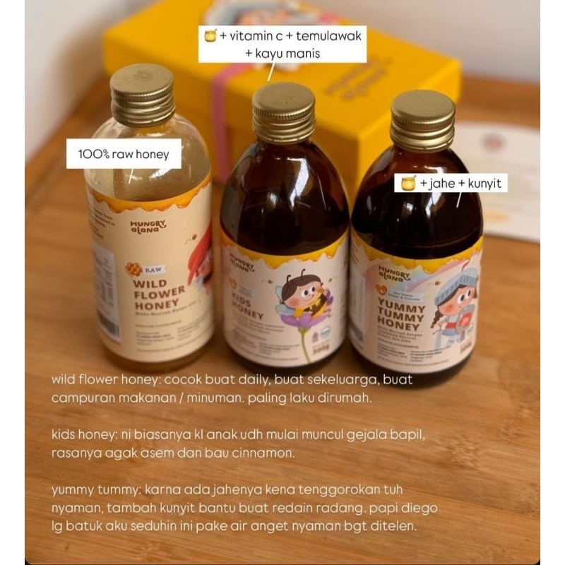 

RB Hungry Alana < READY STOK > madu murni organik lebah liar wild flower honey dan kids honey