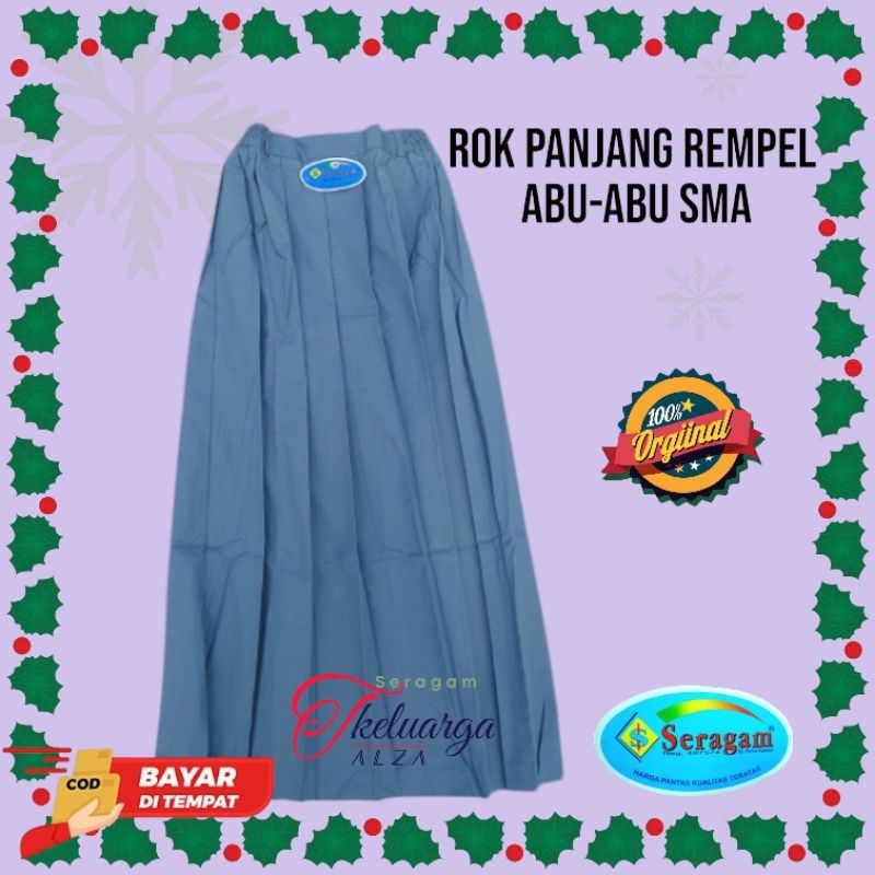 Rok SMA Abu Panjang Rempel Merek Seragam