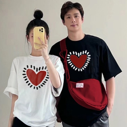 baju kaos couple pasangan kapel kapelan caupel kembaran pacar pacaran SHINE LOVE hati kompakan