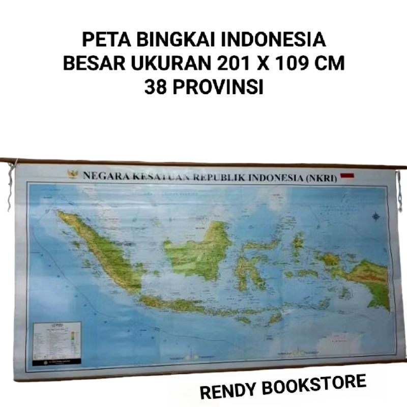 

PETA INDONESIA BINGKAI 38 PROVINSI TERBARU UKURAN BESAR 201 X 109 CM