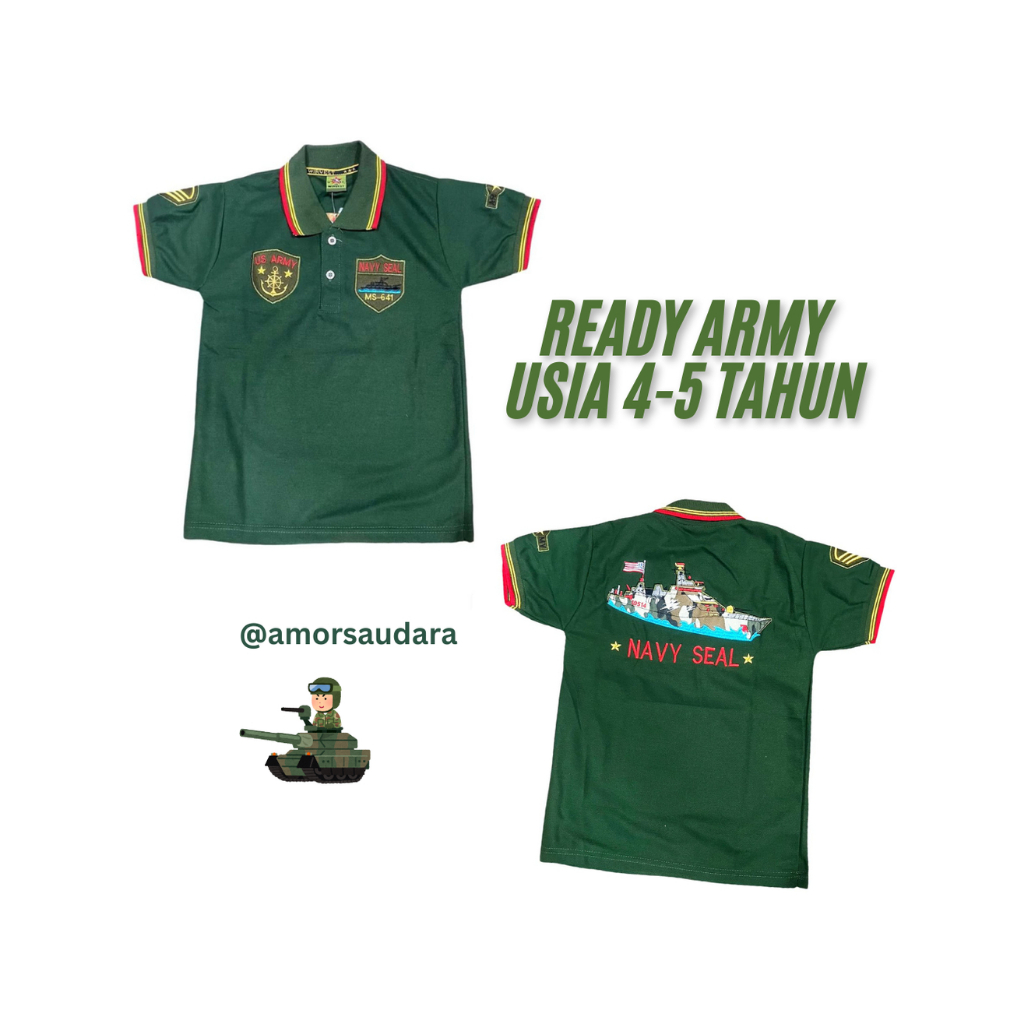 BAJU ANAK ARMY/KERAH ARMY/ATASAN ANAK MOTIF ARMY